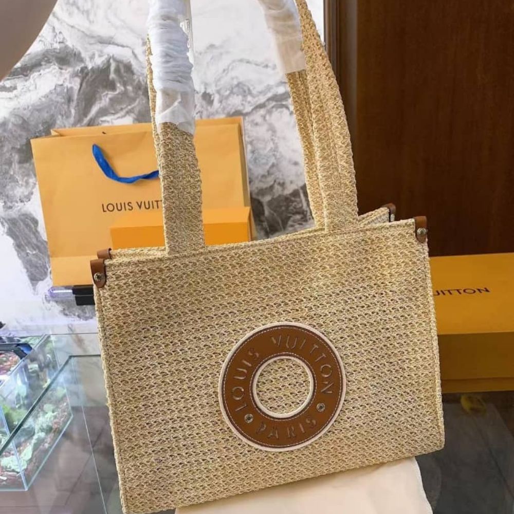 Alternative view of Louis Vuitton Onthego MM Natural Raffia Tan 37Cm M24723