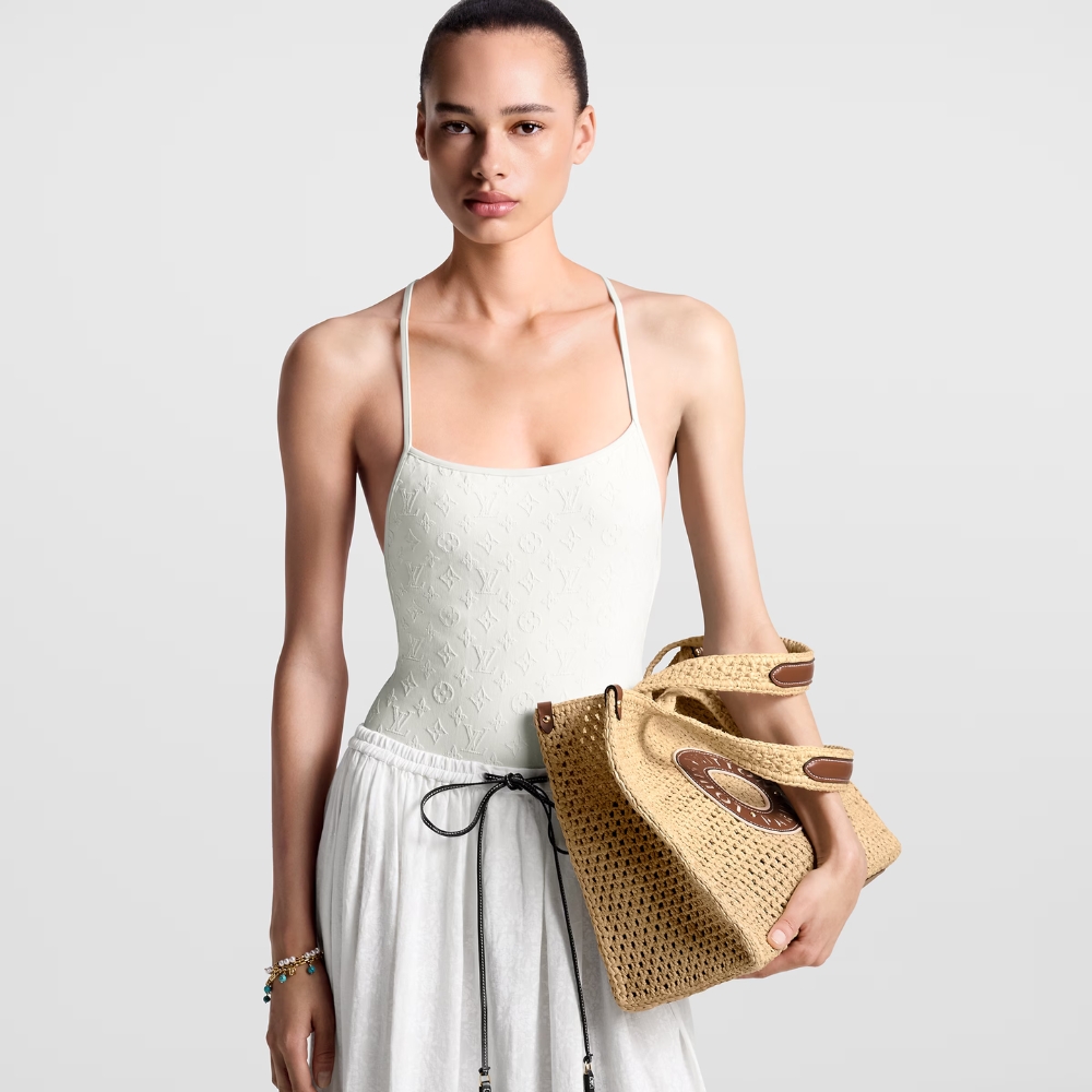 Louis Vuitton Onthego MM Natural Raffia Tan 37Cm M24723 - Image 8