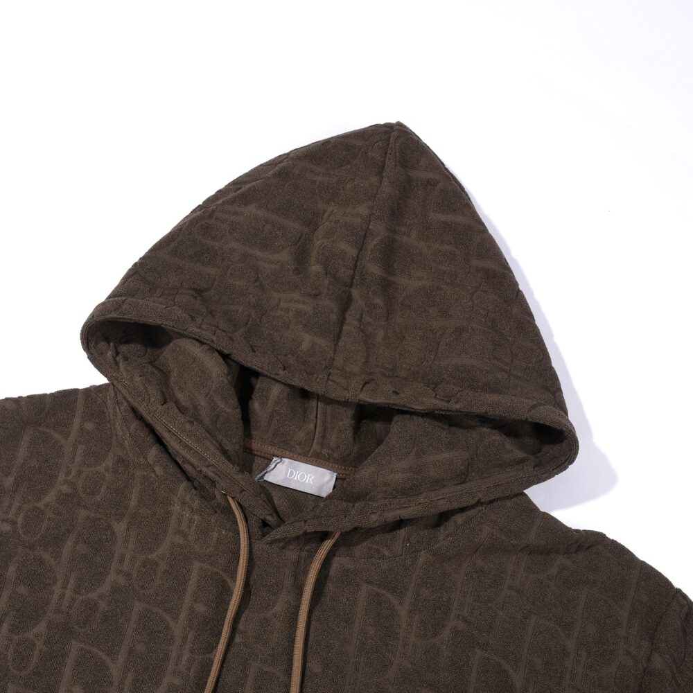 Alternative view of DIOR OBLIQUE RELAXED FIT HOODED SWEATSHIRT BROWN