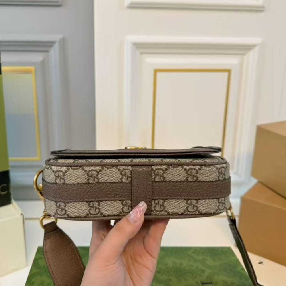 GUCCI OPHIDIA SUPER MINI SHOULDER BAG BROWN 20CM 795466 FABIA 9741 - Image 3