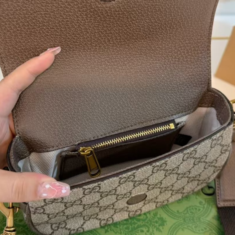 GUCCI OPHIDIA SUPER MINI SHOULDER BAG BROWN 20CM 795466 FABIA 9741 - Image 5