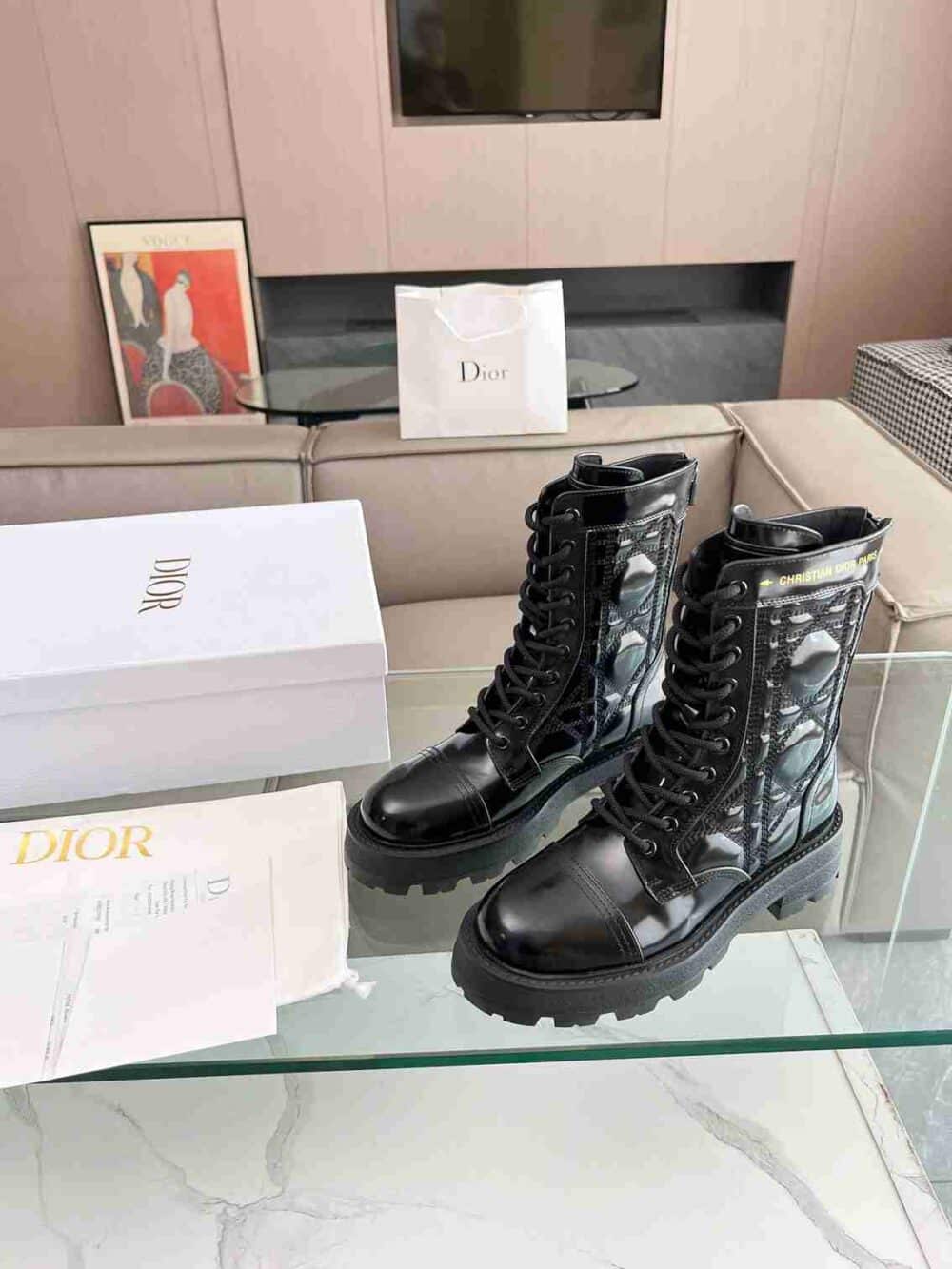 Alternative view of DIOR D UNIT ANKLE BOOT QUILTED CANNAGE CALFSKIN BLACK KCI995CQC S900