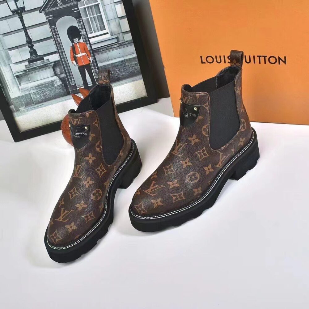 Alternative view of LOUIS VUITTON LV BEAUBOURG ANKLE BOOTS CACAO BROWN 1A8QCL