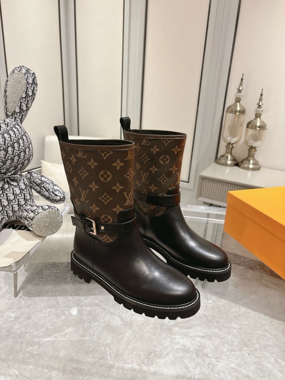 Alternative view of LOUIS VUITTON TERRITORY FLAT ANKLE BOOT MONOGRAM BROWN