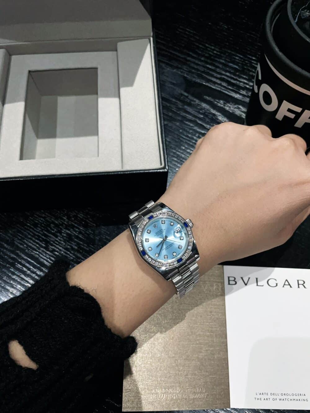 ROLEX DATEJUST WHITE GOLD ICE BLUE DIAMOND 31MM - Image 5