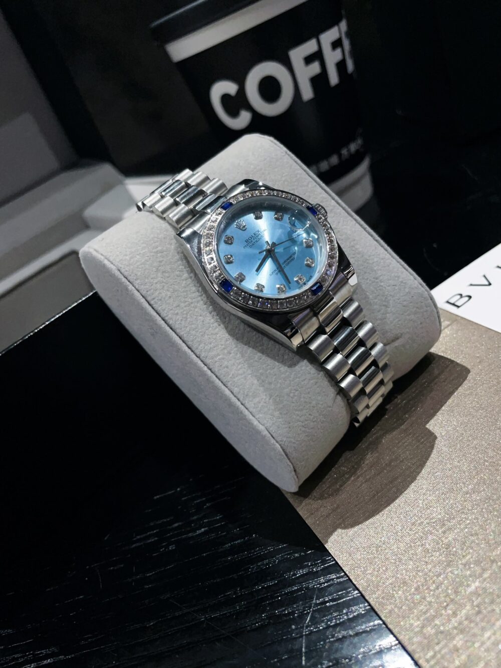 ROLEX DATEJUST WHITE GOLD ICE BLUE DIAMOND 31MM - Image 4