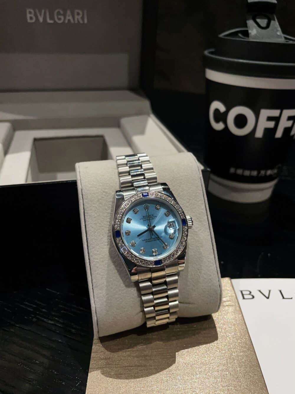 ROLEX DATEJUST WHITE GOLD ICE BLUE DIAMOND 31MM - Image 3