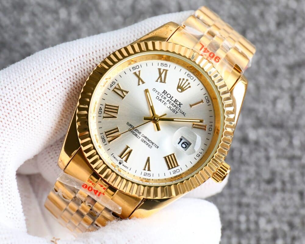 ROLEX DATEJUST ROMAN NUMERAL DIAL GOLD IN WHITE 41MM - Image 4