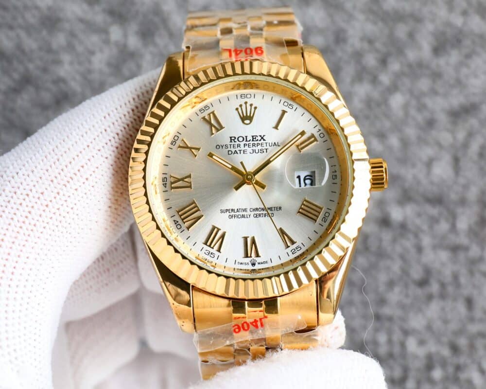 ROLEX DATEJUST ROMAN NUMERAL DIAL GOLD IN WHITE 41MM - Image 3
