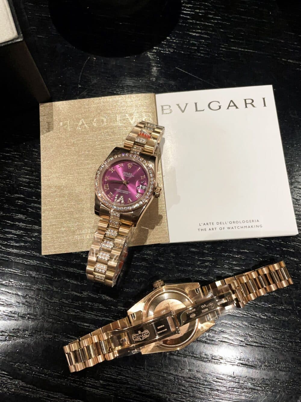 ROLEX DATEJUST DIAMOND IN GOLD WITH ICE PURPLE DIAMOND 31MM - Image 4