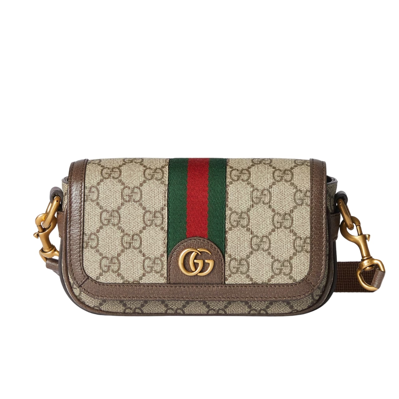 GUCCI OPHIDIA SUPER MINI SHOULDER BAG BROWN 20CM 795466 FABIA 9741
