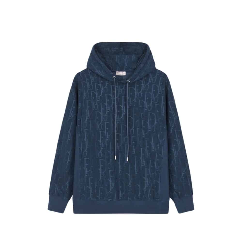 DIOR OBLIQUE RELAXED FIT HOODED SWEATSHIRT NAVY BLUE 113J631A0684 C540
