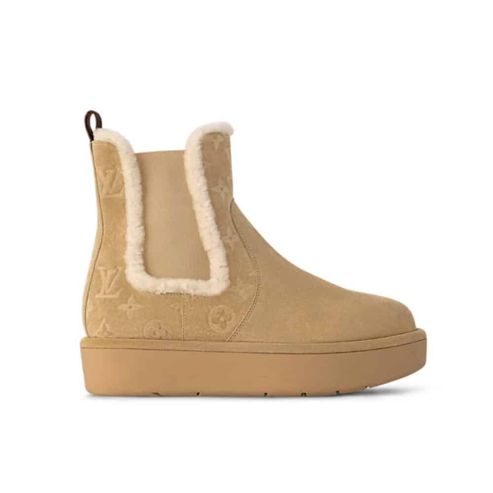 LOUIS VUITTON ASPEN CHELSEA ANKLE BOOTS BEIGE 1ADC7B