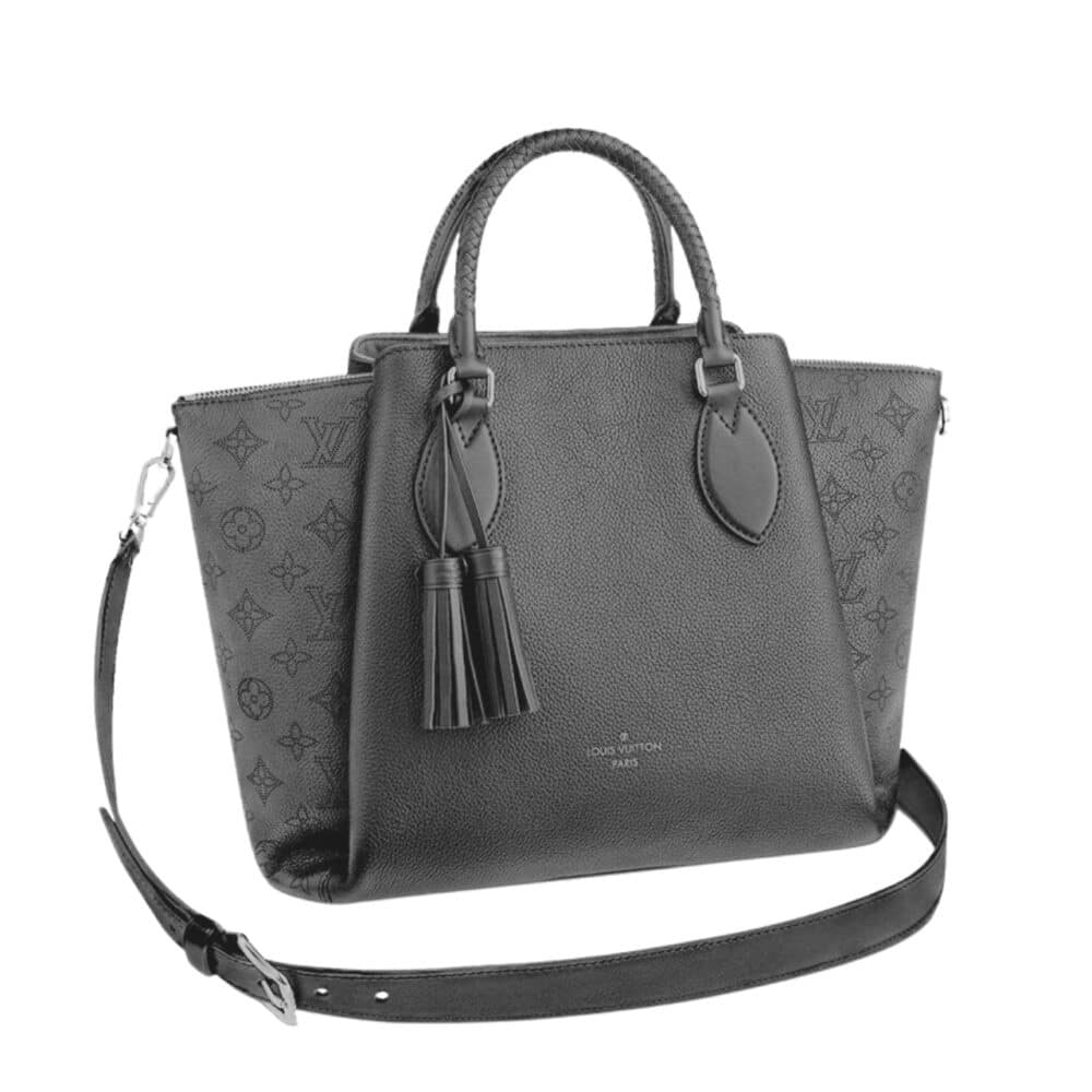 LOUIS VUITTON HAUMEA MAHINA LEATHER BAG DARK GREY 30CM