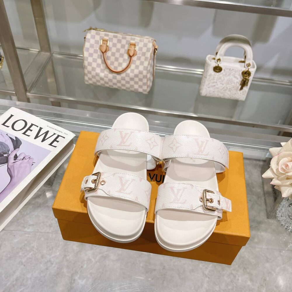 Alternative view of LOUIS VUITTON BOM DIA FLAT COMFORT MULE DUNE BEIGE 1AHMT7