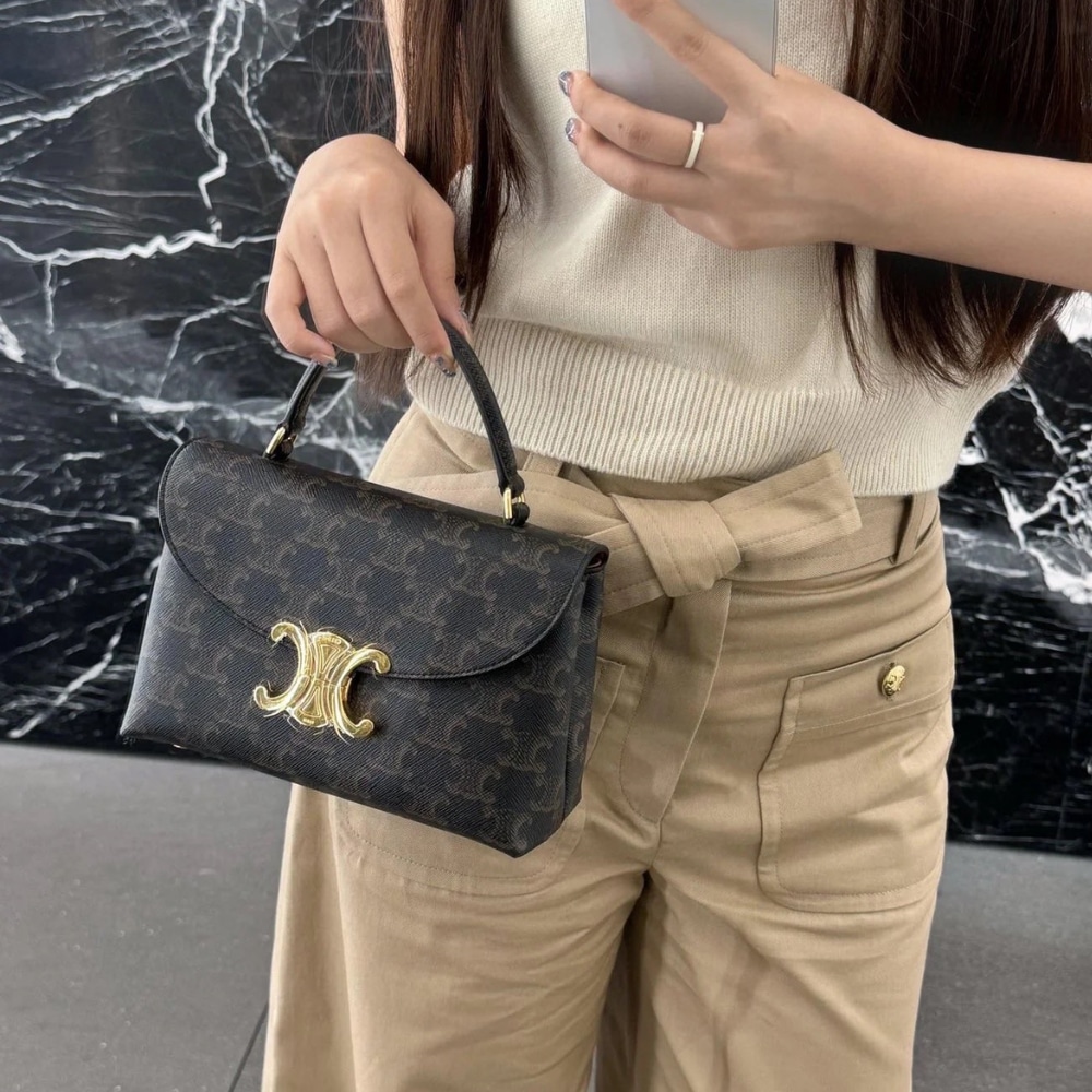 CELINE TEEN NINO BAG IN TRIOMPHE CANVAS 20CM 118112FRH 04LU - Image 9