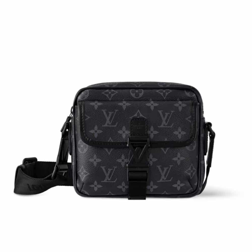 LOUIS VUIITON GETAWAY MESSENGER MONOGRAM ECLIPSE BAG BLACK 20CM M12518