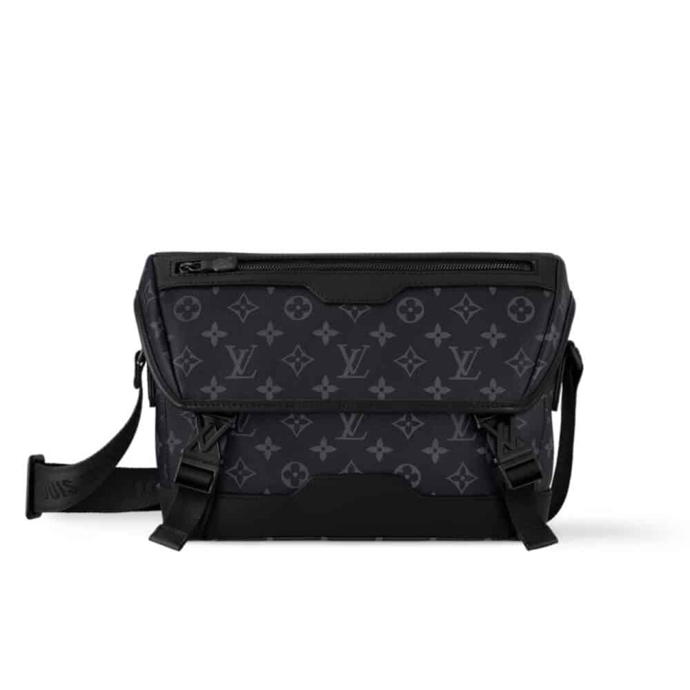 LOUIS VUITTON MESSENGER VOYAGER MONOGRAM ECLIPSE BAG BLACK 28CM