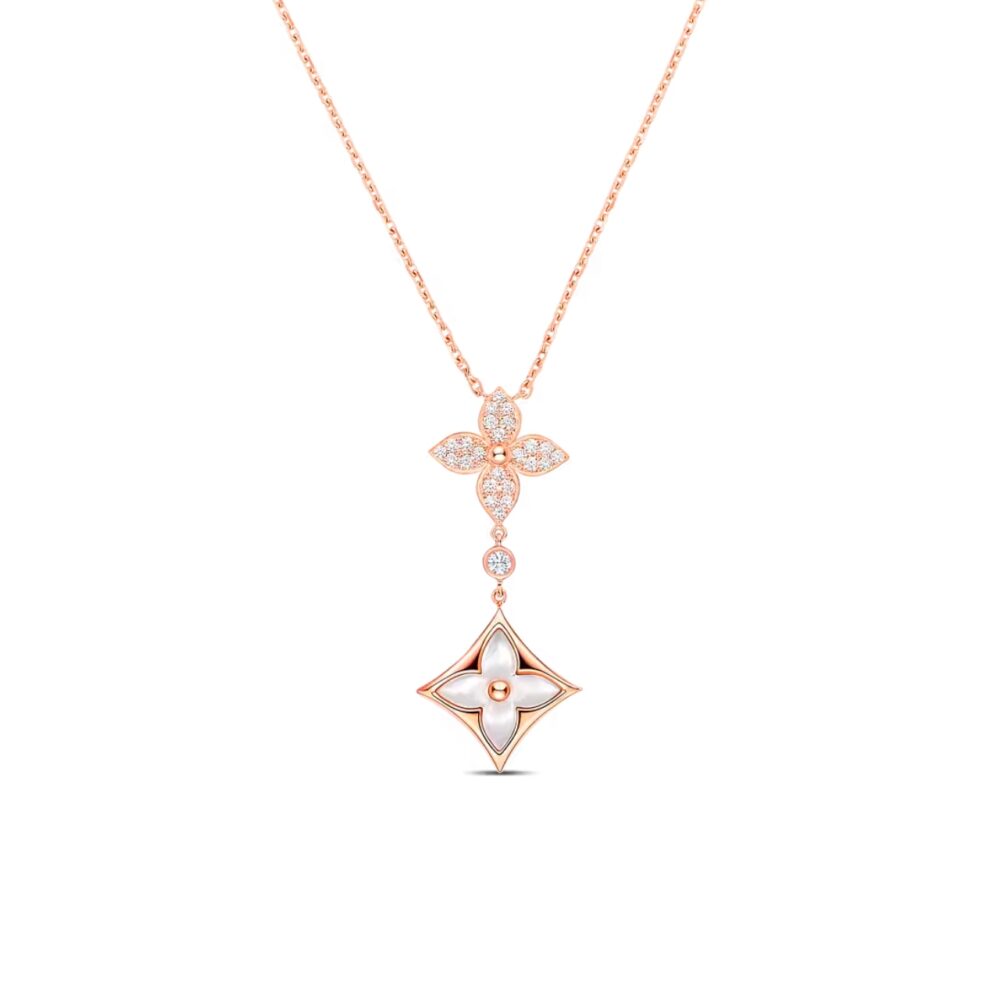 LOUIS VUITTON COLOR BLOSSOM DOUBLE STAR NECKLACE Q94676