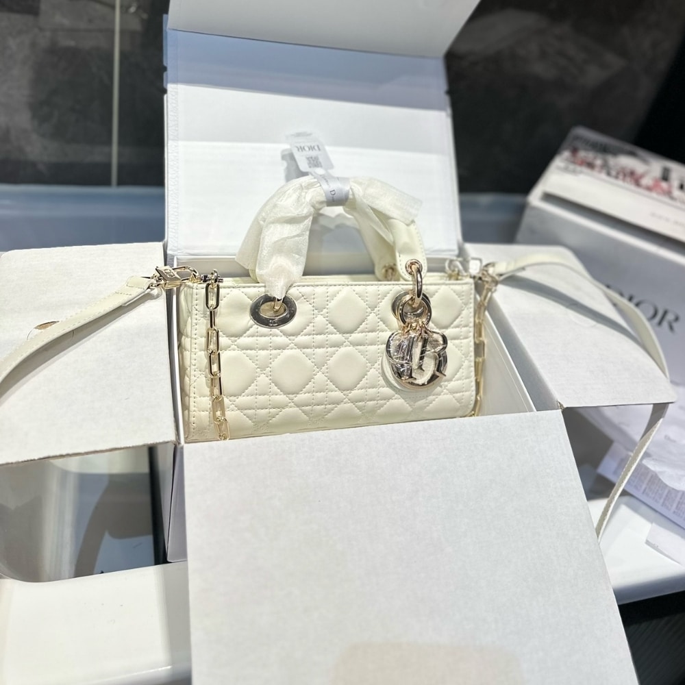 Alternative view of DIOR SMALL LADY D JOY BAG WHITE 22CM