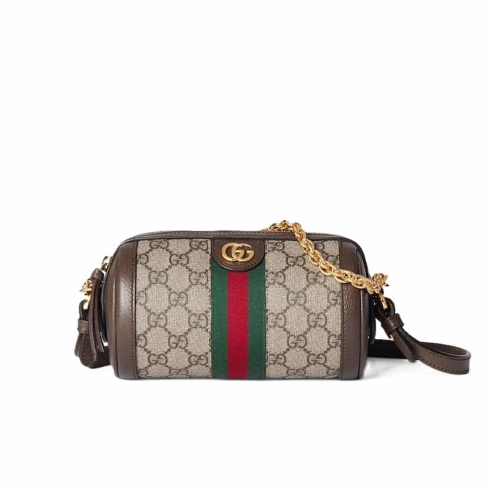 GUCCI OPHIDIA GG SUPREME SHOULDER BAG BEIGE AND EBONY 19CM 795208 96IWG 8745