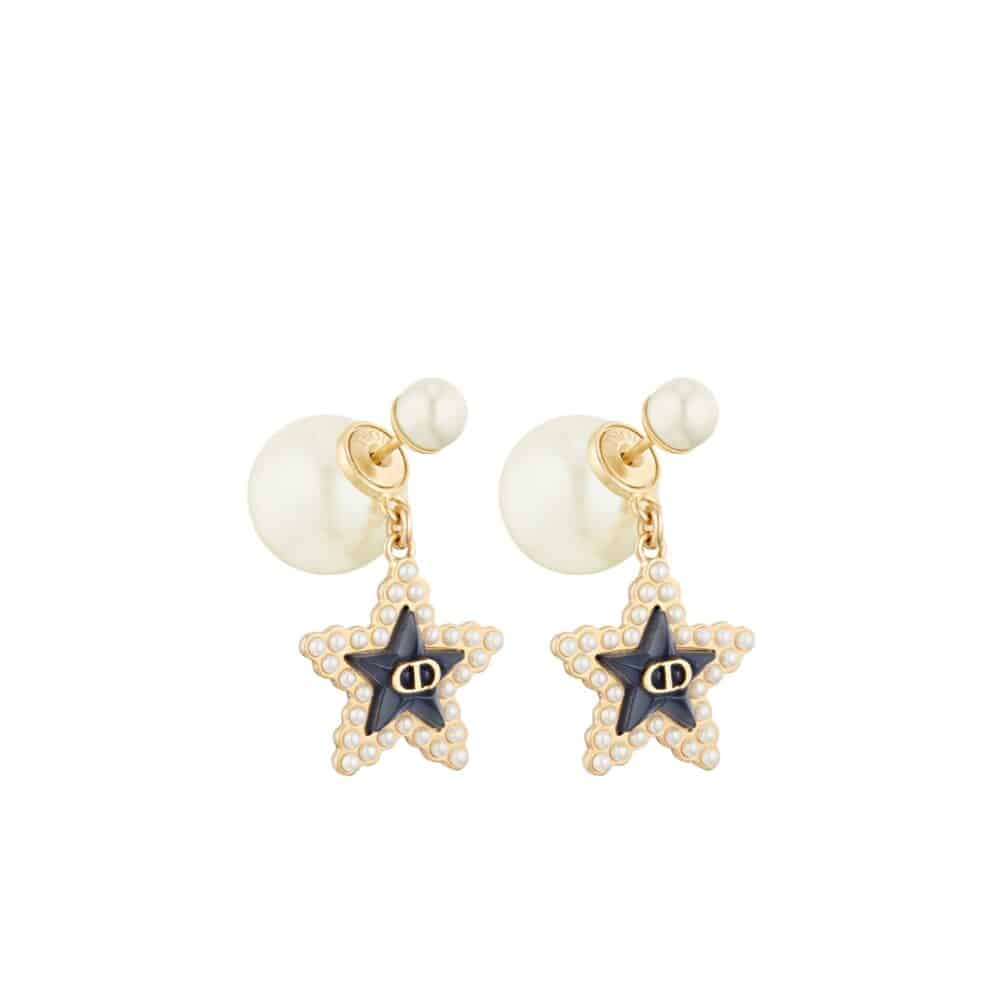 DIOR TRIBALES EARRINGS IN STAR SHAPED WITH PEARLS E3666WOMVE D92B