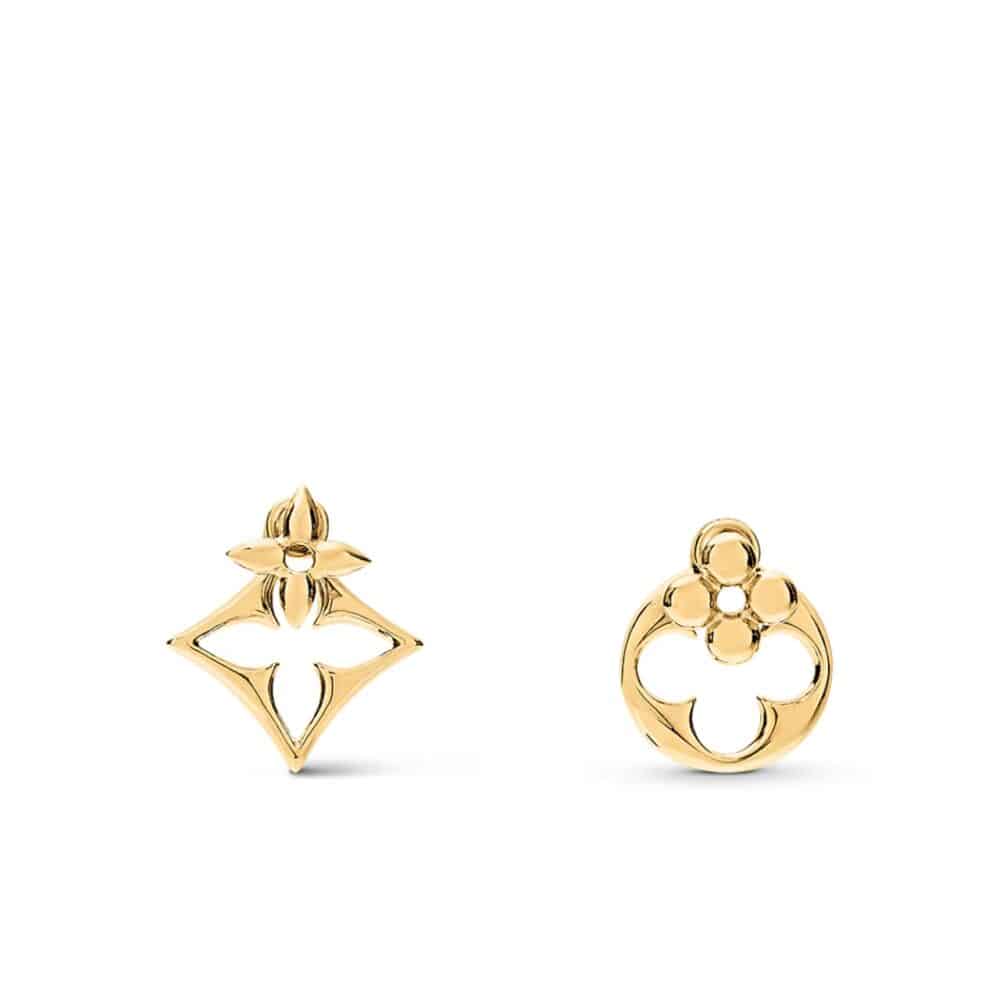 LOUIS VUITTON LV FLOWERGRAM EARRINGS GOLD M00770