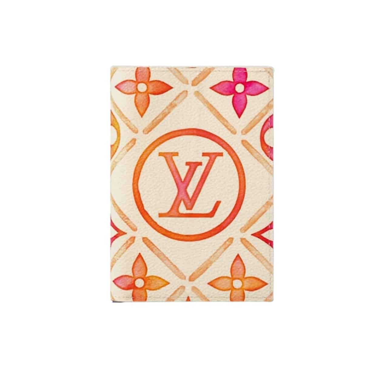 LOUIS VUITTON LV BY THE POOL PASSPORT COVER WALLET CORAL 14CM