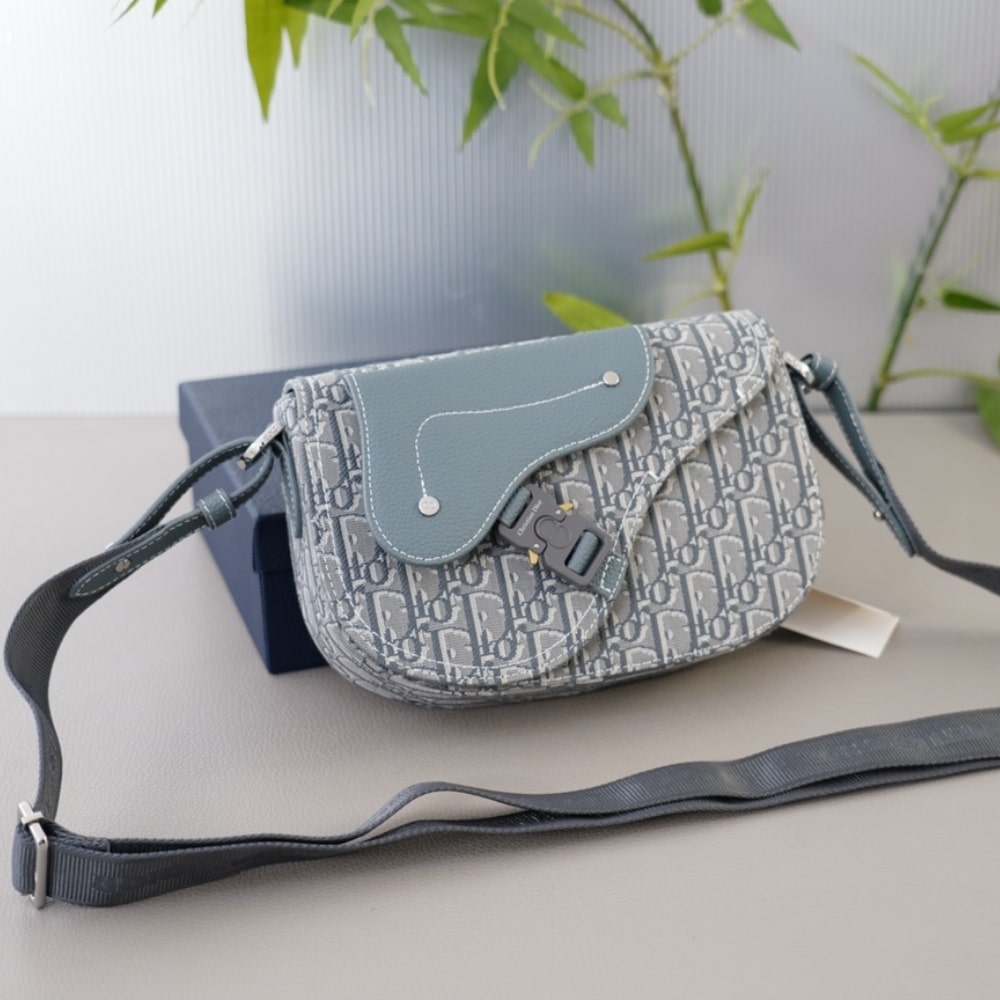 Alternative view of DIOR SADDLE MESSENGER BAG GREY 24CM