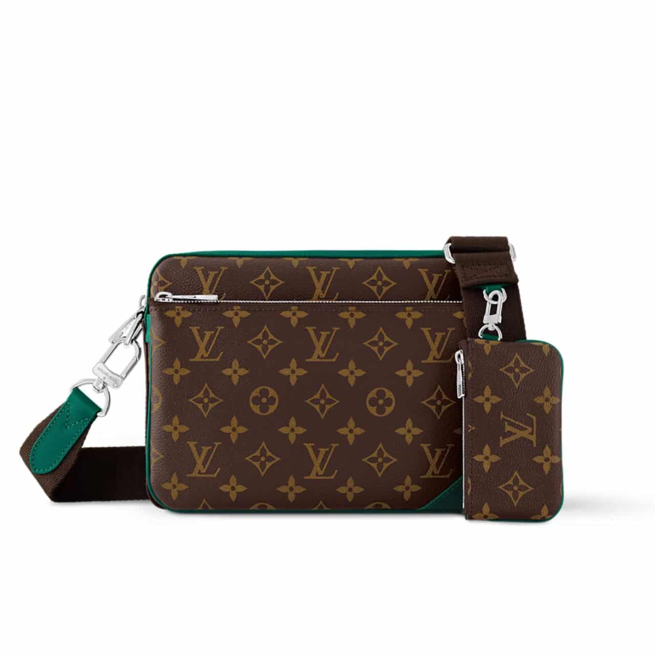 LOUIS VUITTON TRIO MESSENGER BAG GREEN 25CM M12766