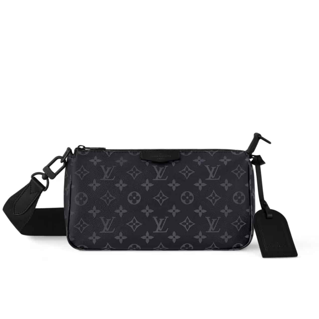 LOUIS VUITTON POCHETTE ACCESSOIRE BAG BLACK 24CM