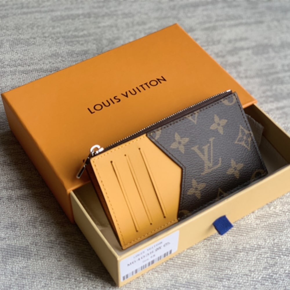 LOUIS VUITTON ROMY CARD WALLET BROWN AND YELLOW 12CM M12384 - Image 3