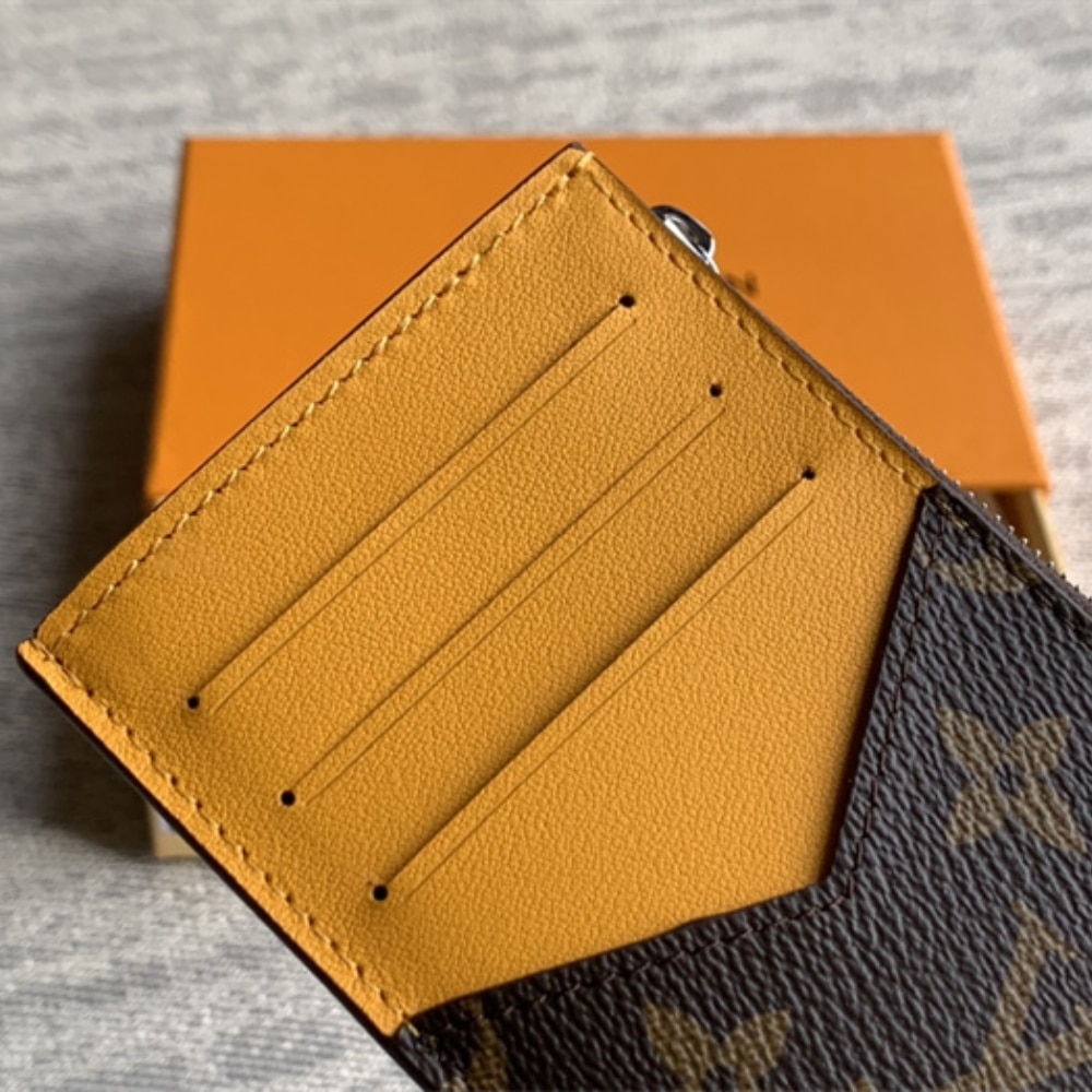 LOUIS VUITTON ROMY CARD WALLET BROWN AND YELLOW 12CM M12384 - Image 7