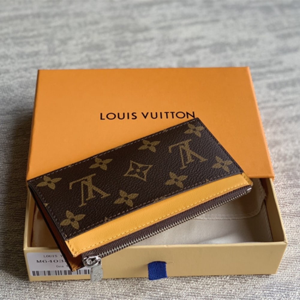 LOUIS VUITTON ROMY CARD WALLET BROWN AND YELLOW 12CM M12384 - Image 8