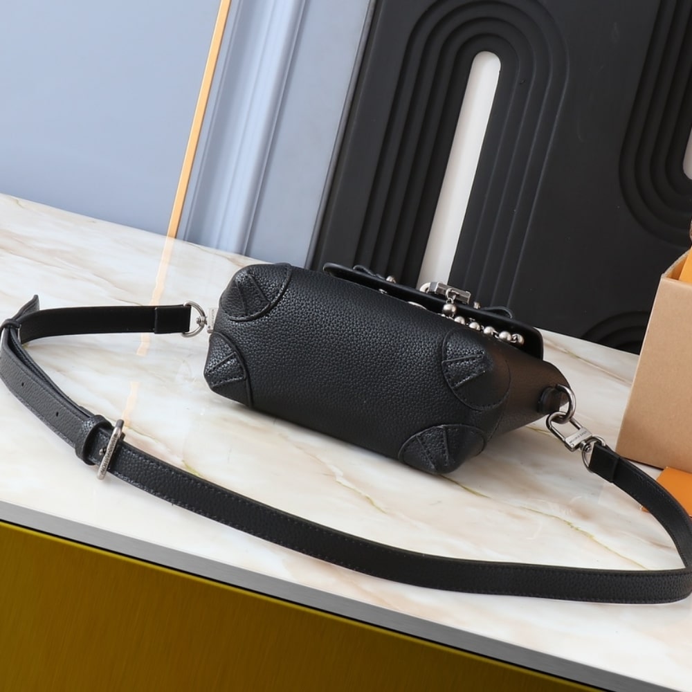 LOUIS VUITTON STEAMER BAG 15 BLACK 16.5CM M11637 - Image 5