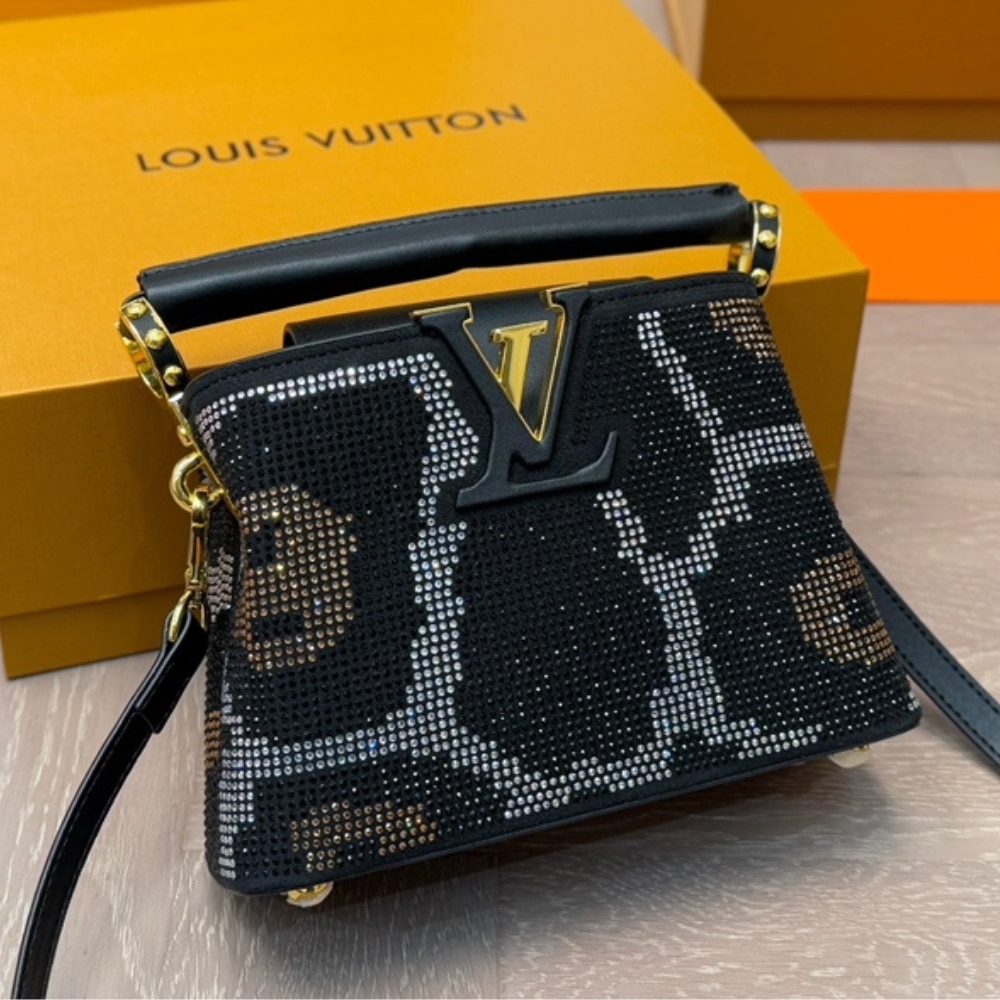 LOUIS VUITTON CAPUCINES MINI BLACK 20CM M13335 - Image 3