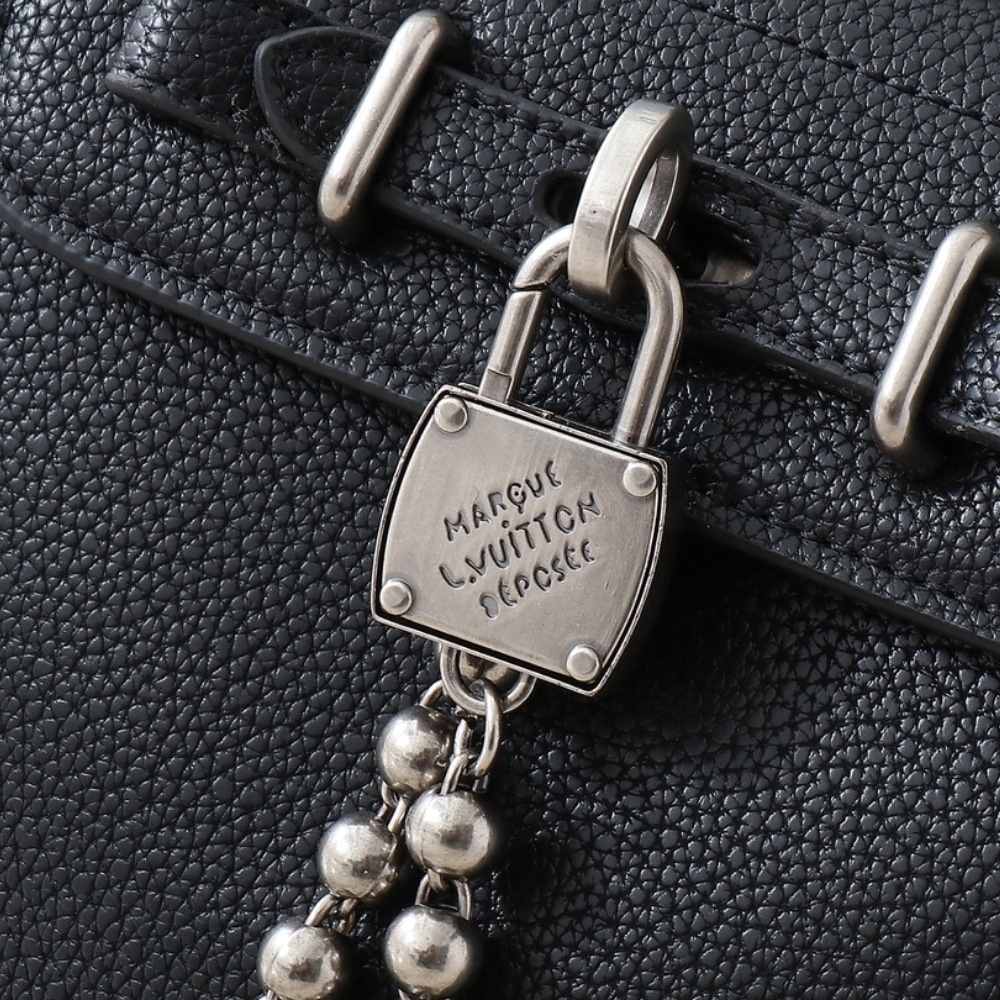 LOUIS VUITTON STEAMER BAG 15 BLACK 16.5CM M11637 - Image 7