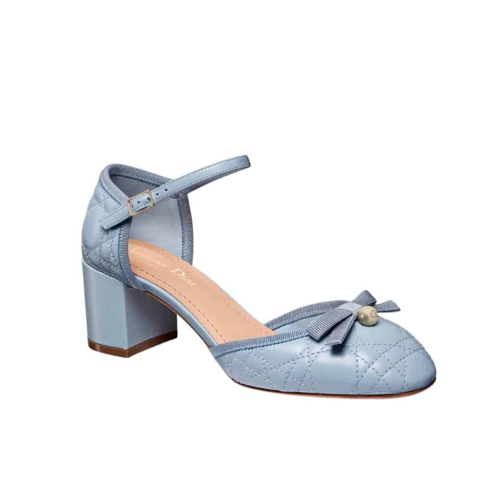 DIOR BALLET PUMP QUILTED CANNAGE PALE BLUE KDV273CQC S26N T375