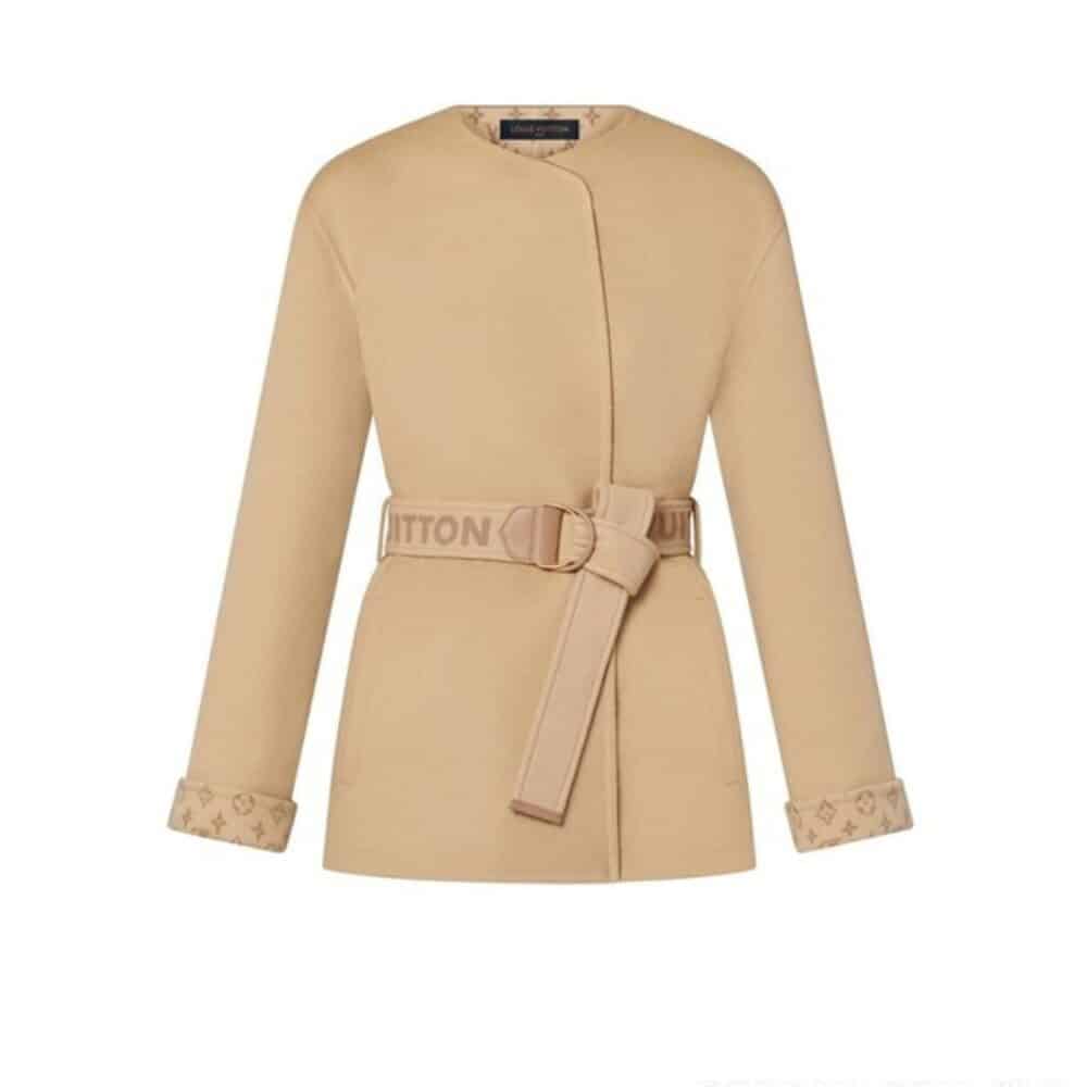 LOUIS VUITTON SIGNATURE SHORT DOUBLE FACE WRAP COAT