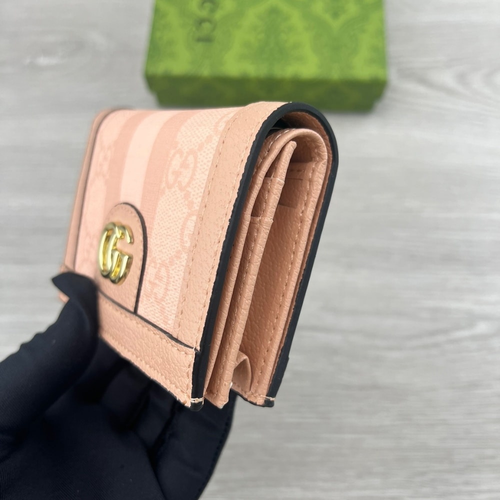 GUCCI OPHIDIA GG CARD CASE WALLET PINK 11CM - Image 5