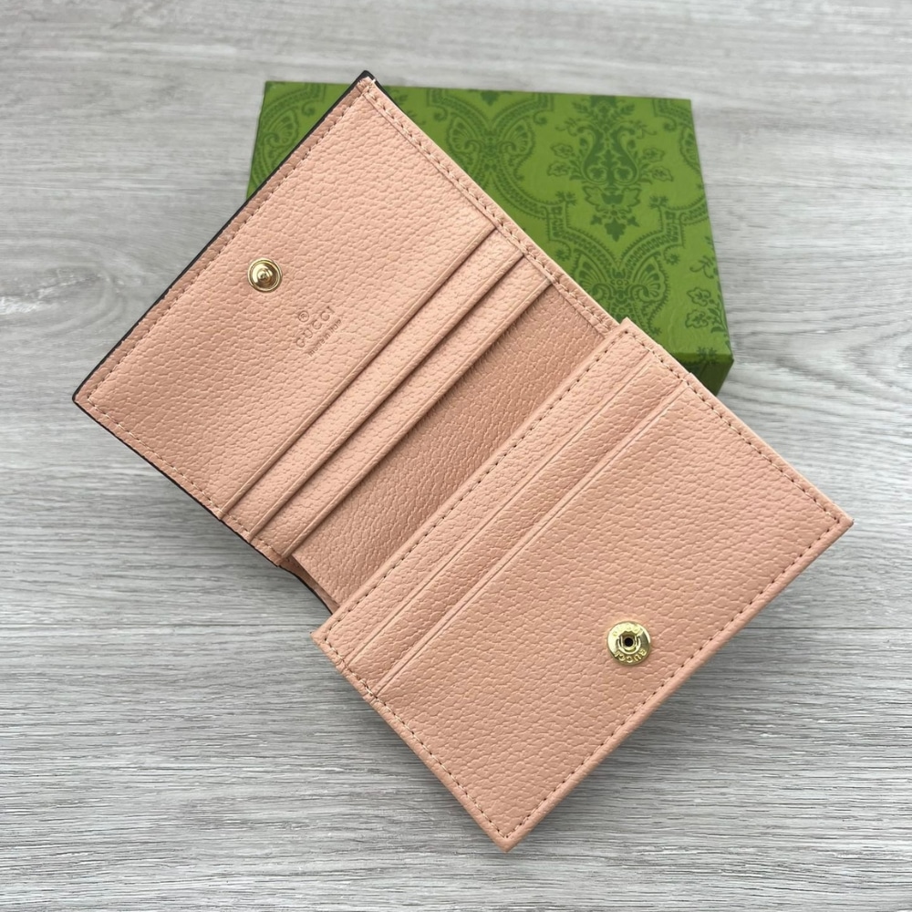 GUCCI OPHIDIA GG CARD CASE WALLET PINK 11CM - Image 7