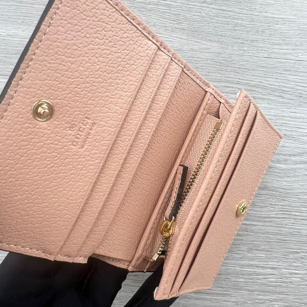 GUCCI OPHIDIA GG CARD CASE WALLET PINK 11CM - Image 8