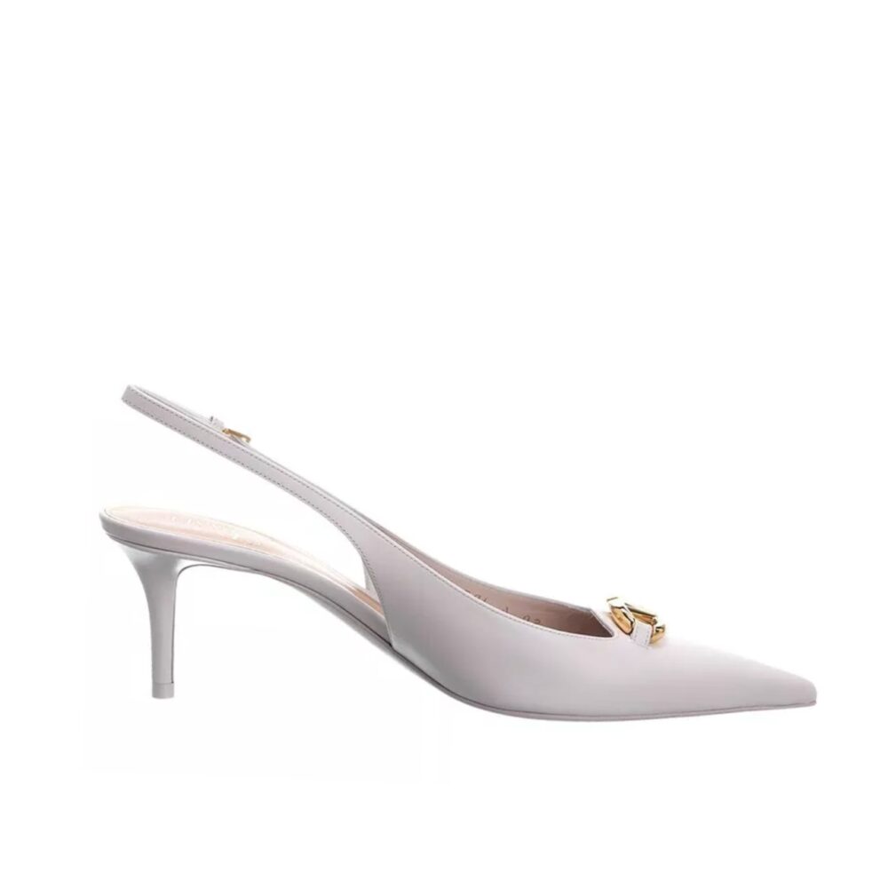 VALENTINO THE BOLD EDITION VLOGO SLINGBACK PUMP 60MM IN IVORY