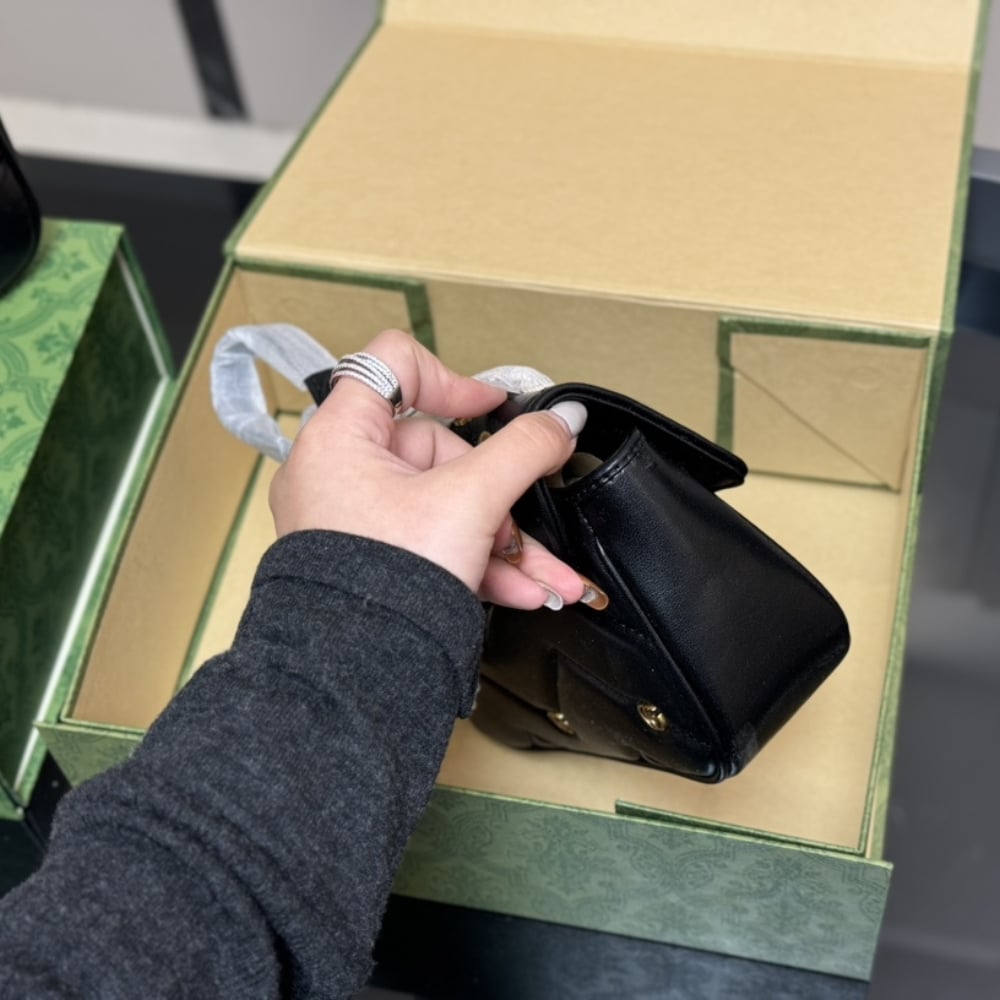 GUCCI GG MARMONT SMALL SHOULDER BAG BLACK 26CM 443497 AACPG 1000 - Image 5