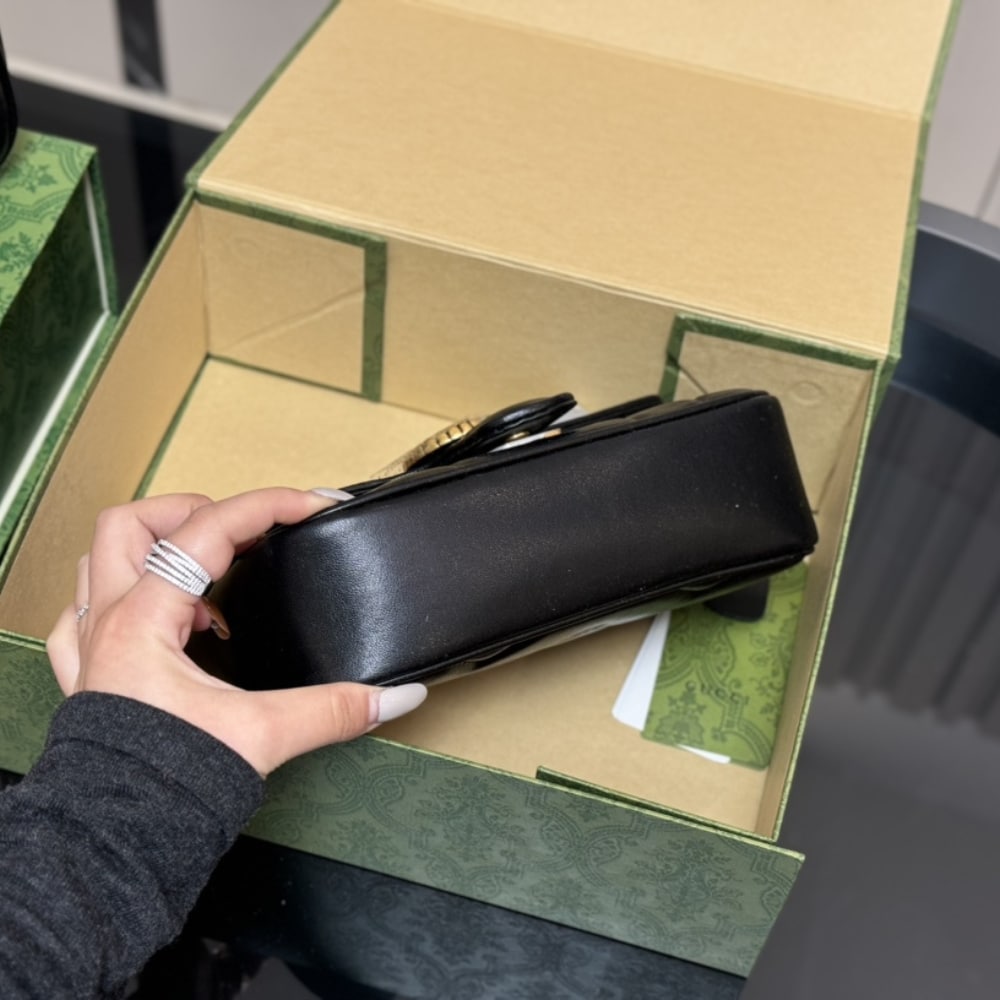 GUCCI GG MARMONT SMALL SHOULDER BAG BLACK 26CM 443497 AACPG 1000 - Image 6