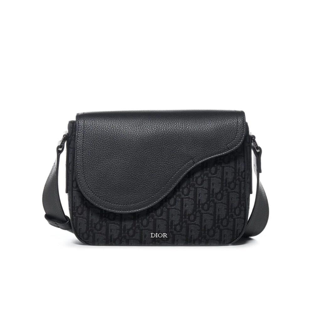 DIOR SADDLE MESSENGER BAG BLACK 23CM