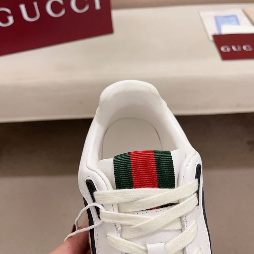 GUCCI WOMEN'S RE WEB SNEAKER ORIGINAL GG CANVAS BEIGE AND BLUE 787476 AADHW 9552 - Image 4