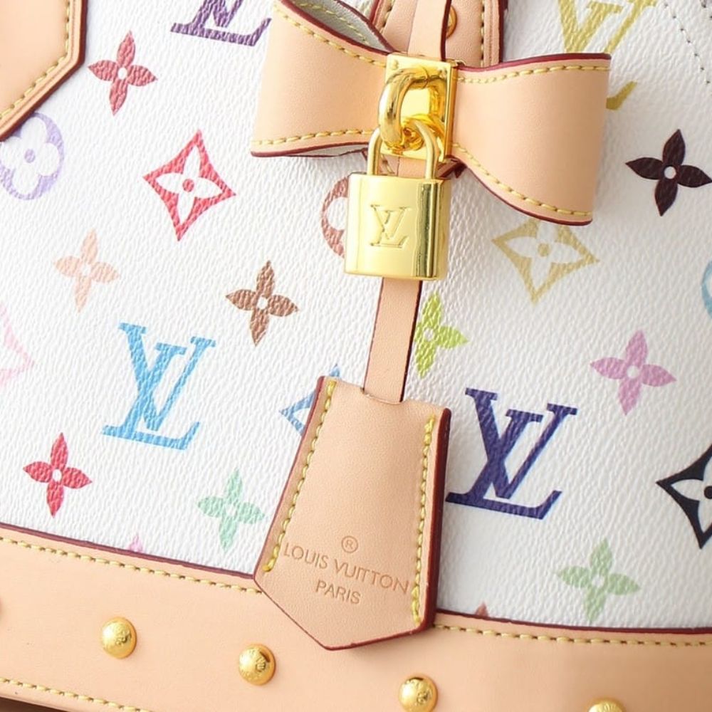 Louis Vuitton X Takashi Murakami Alma BB White Multicolor 24Cm M13078 - Image 7