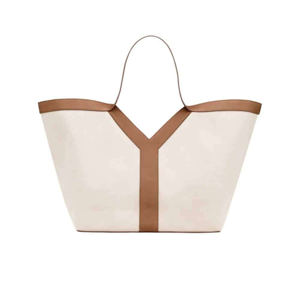 SAINT LAURENT Y TOTE IN LEATHER BAG WHITE