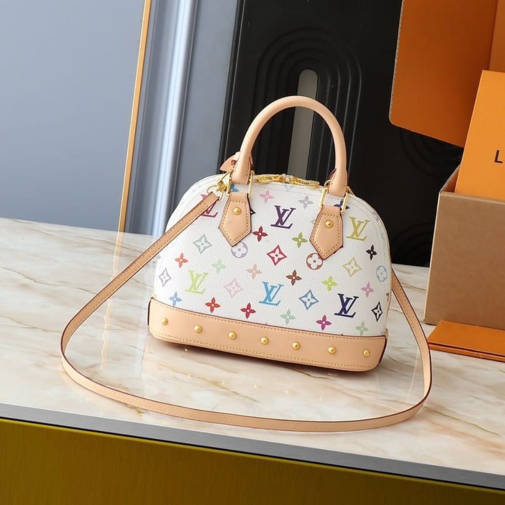 Louis Vuitton X Takashi Murakami Alma BB White Multicolor 24Cm M13078 - Image 8